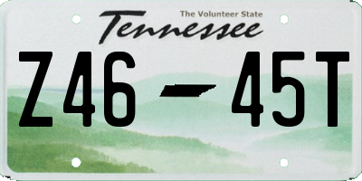 TN license plate Z4645T
