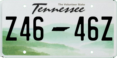 TN license plate Z4646Z