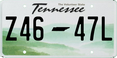 TN license plate Z4647L