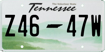 TN license plate Z4647W