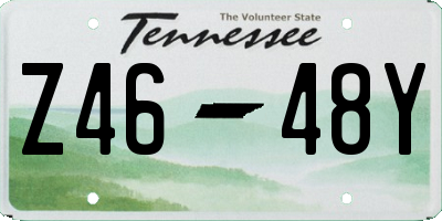 TN license plate Z4648Y