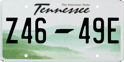 TN license plate Z4649E