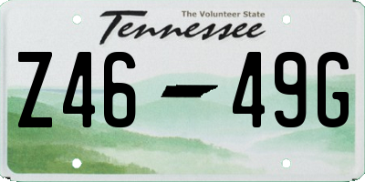 TN license plate Z4649G