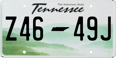 TN license plate Z4649J