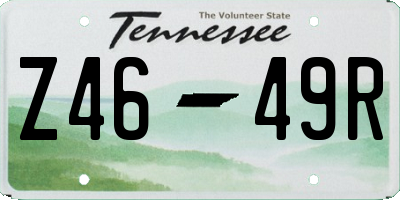 TN license plate Z4649R