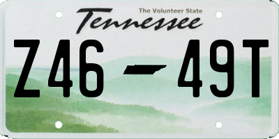 TN license plate Z4649T
