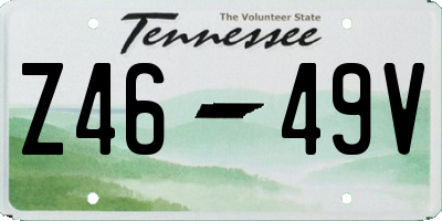 TN license plate Z4649V