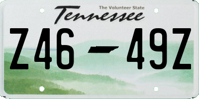 TN license plate Z4649Z