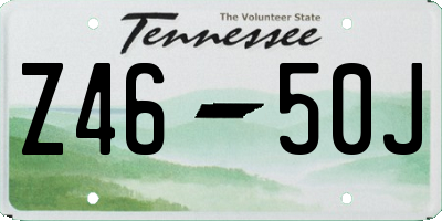 TN license plate Z4650J