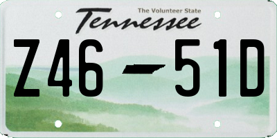 TN license plate Z4651D
