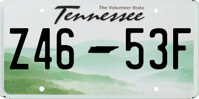 TN license plate Z4653F