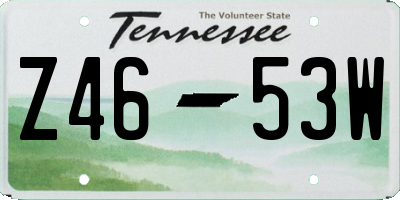 TN license plate Z4653W