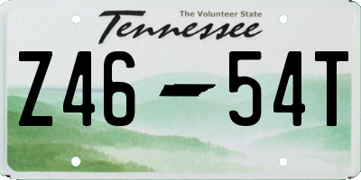 TN license plate Z4654T