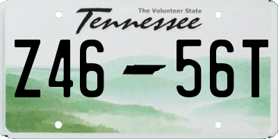 TN license plate Z4656T