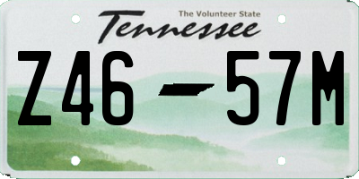 TN license plate Z4657M