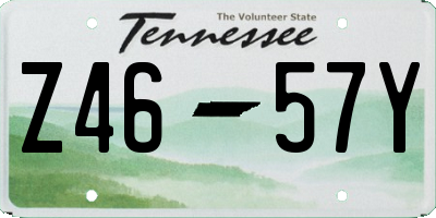 TN license plate Z4657Y
