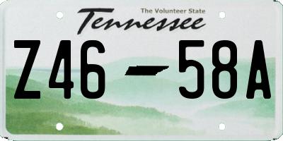 TN license plate Z4658A
