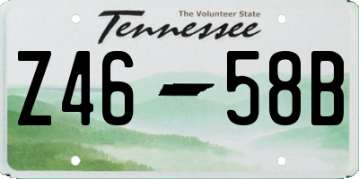 TN license plate Z4658B