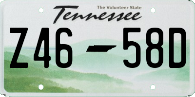 TN license plate Z4658D