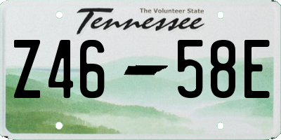 TN license plate Z4658E