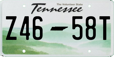 TN license plate Z4658T