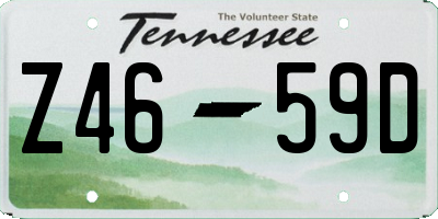 TN license plate Z4659D