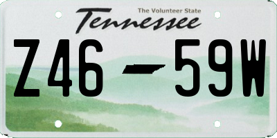 TN license plate Z4659W