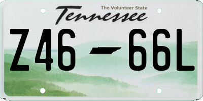 TN license plate Z4666L