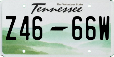 TN license plate Z4666W