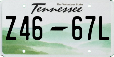 TN license plate Z4667L
