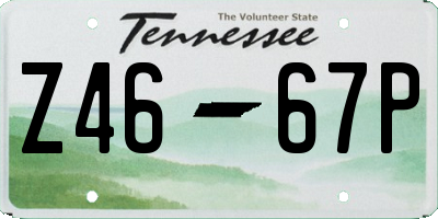 TN license plate Z4667P