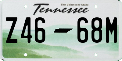TN license plate Z4668M