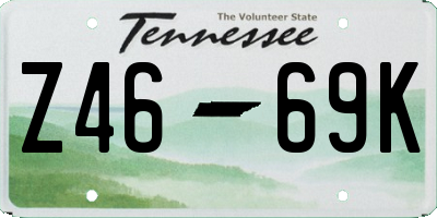 TN license plate Z4669K