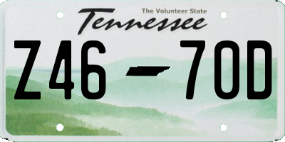 TN license plate Z4670D