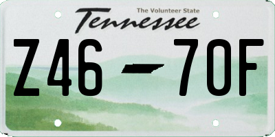 TN license plate Z4670F
