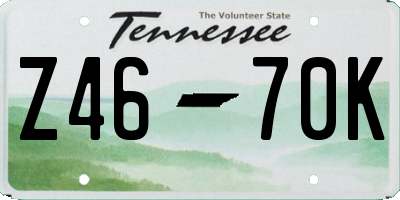 TN license plate Z4670K