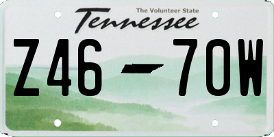 TN license plate Z4670W