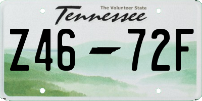 TN license plate Z4672F