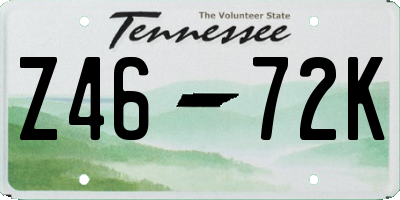 TN license plate Z4672K