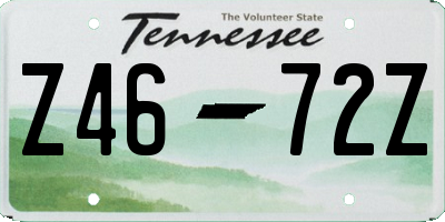 TN license plate Z4672Z