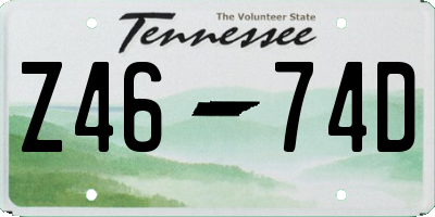 TN license plate Z4674D