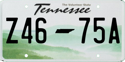 TN license plate Z4675A