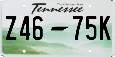 TN license plate Z4675K