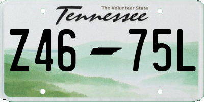 TN license plate Z4675L