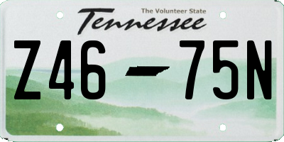 TN license plate Z4675N