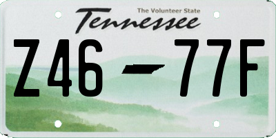 TN license plate Z4677F