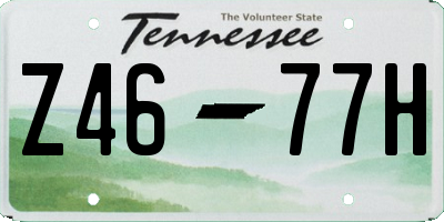 TN license plate Z4677H