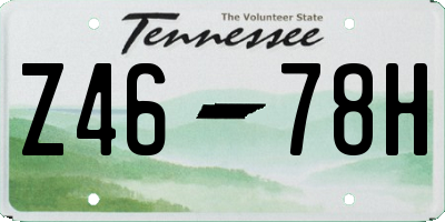 TN license plate Z4678H