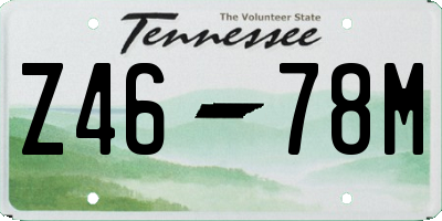 TN license plate Z4678M