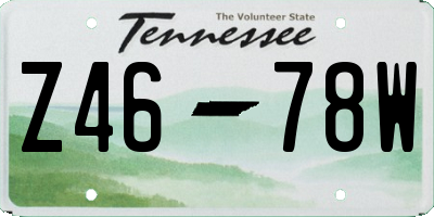 TN license plate Z4678W